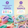 Elastic Hair Ties, 37 Colors Hair Accessories for Girls, Rubber Bands for Hair, Mini Hair Ties, 1784Pcs Baby Hair Ties