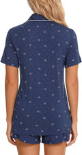 Women's Short Sleeve Pajama Set - Button Down Nightwear with Shorts, Soft Fabric, Available in Sizes S-XXL