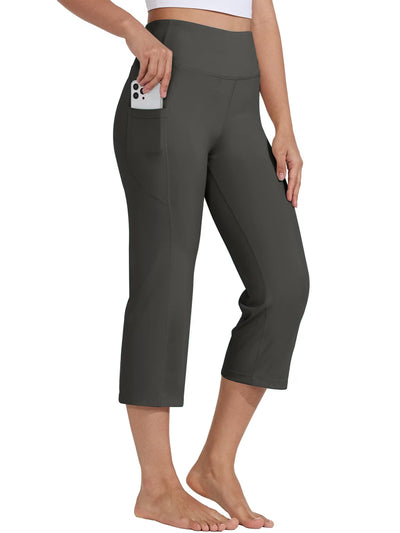 Capris Pants for Women High Waist Yoga Pants Women Athleisure Straight Legs with Pockets