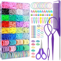 Elastic Hair Ties, 37 Colors Hair Accessories for Girls, Rubber Bands for Hair, Mini Hair Ties, 1784Pcs Baby Hair Ties