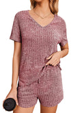 2 Piece Sets Summer Pajamas Womens Tops and Shorts Sleepwear Outfits Lounge Sets Casual