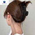 Chic Matte Black Hair Claw Clips Set of 6 - Large Non-Slip Ponytail Holders for Thick Hair