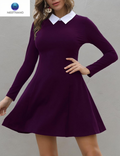 Women's Long Sleeve Fall Dress 2025 with Casual Peter Pan Collar, A-Line Fit and Flare Skater Style