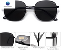Classic Square Sunglasses for Women and Men - Stylish Oversized Gold Frame SJ1137