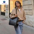 Premium Genuine Leather Tote Bag for Women - Elegant Zippered Work Purse with Multi-Compartments for Travel & Everyday Style