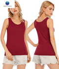 Tank Tops for Women Built in Bra Cotton Shelf Bra Tanks Layering Undershirts 2-3 Pack