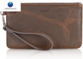 Women's Genuine Leather RFID-Blocking Wristlet Clutch and Cell Phone Wallet