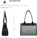 Premium Genuine Leather Tote Bag for Women - Elegant Zippered Work Purse with Multi-Compartments for Travel & Everyday Style