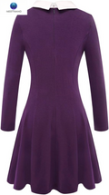 Women's Long Sleeve Fall Dress 2025 with Casual Peter Pan Collar, A-Line Fit and Flare Skater Style