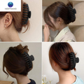 Chic Matte Black Hair Claw Clips Set of 6 - Large Non-Slip Ponytail Holders for Thick Hair