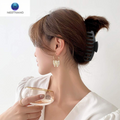 Chic Matte Black Hair Claw Clips Set of 6 - Large Non-Slip Ponytail Holders for Thick Hair