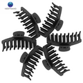 Chic Matte Black Hair Claw Clips Set of 6 - Large Non-Slip Ponytail Holders for Thick Hair