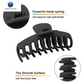 Chic Matte Black Hair Claw Clips Set of 6 - Large Non-Slip Ponytail Holders for Thick Hair
