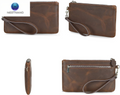 Women's Genuine Leather RFID-Blocking Wristlet Clutch and Cell Phone Wallet