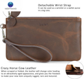 Women's Genuine Leather RFID-Blocking Wristlet Clutch and Cell Phone Wallet