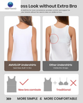Tank Tops for Women Built in Bra Cotton Shelf Bra Tanks Layering Undershirts 2-3 Pack