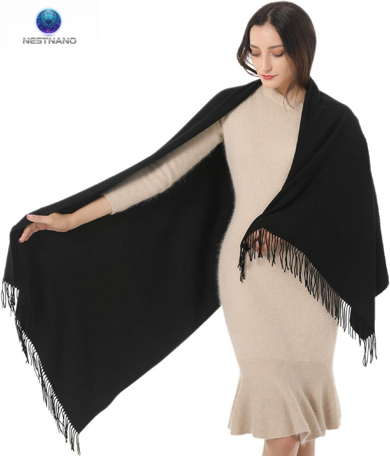 Elegant Cashmere-Feel Pashmina Shawl Wrap - Perfect for Evening Wear, Weddings & Bridesmaid Gifts